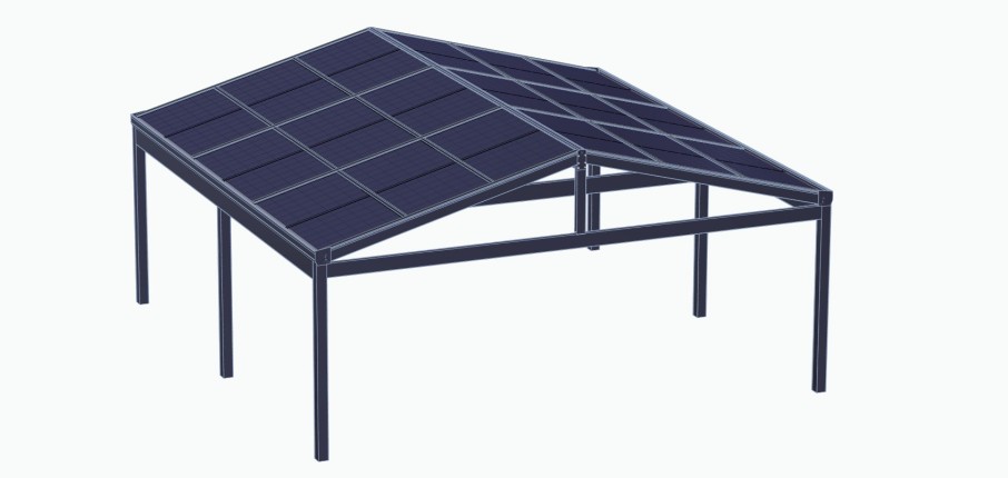Hliníkový prístrešok SOLAR ENERGO s FVE - napojené