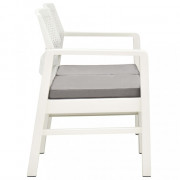 Záhradná lavica 120 cm biela Dekorhome