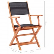 Skladacia záhradná stolička 4ks eukalyptus / textilen Dekorhome