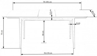 Jedálenský rozkladací stôl BARRET 90/190 biela / dub lefkas