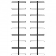 Nástenný stojan na víno na 18 fliaš 2 ks čierna Dekorhome