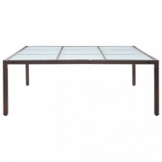 Záhradný stôl 200 x 200 cm polyratan / sklo Dekorhome