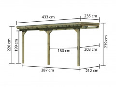Drevená pergola ECO B 433 cm Dekorhome