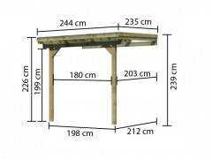 Drevená pergola ECO A 244 cm Dekorhome