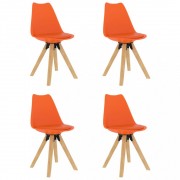 Jedálenský set 4+1 buk / umelá koža / plast Dekorhome