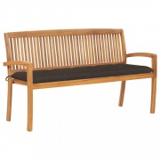 Záhradná lavica teak / látka Dekorhome