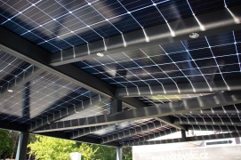 Hliníkový prístrešok na auto SOLAR ENERGO 6x6m s FVE 6,84 kW + batéria 6,2 kW