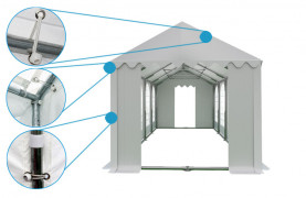 Záhradný párty stan 4x8 biela PROFI