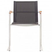 Záhradné stoličky 2 ks sivá / strieborná / hnedá Dekorhome