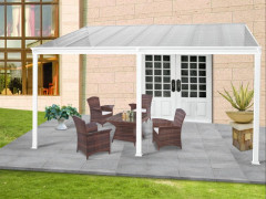 Hliníková pergola 4,95 x 3 m biela / polykarbonát Dekorhome