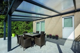 Hliníková pergola 400 cm antracit / polykarbonát Dekorhome