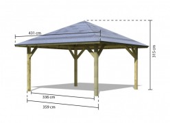 Drevený prístrešok / carport 431x431 cm Dekorhome