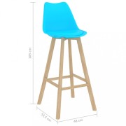 Barové stoličky 2 ks modrá / buk Dekorhome