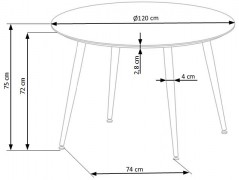 Jedálenský stôl EMBOS 120 cm čierna / zlatá