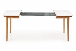 Jedálenský rozkladací stôl BRADLEY 140/185 biela / dub lefkas