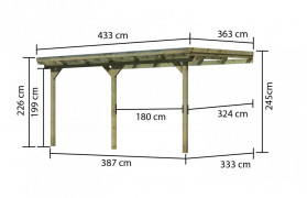 Drevená pergola ECO B 433 cm Dekorhome