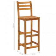 Barový set 7 ks hnedá Dekorhome