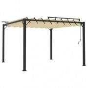 Pergola s lamelovou strechou 3 x 3 m hliník / látka Dekorhome