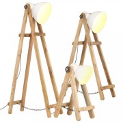 Stojacia lampa 3 ks kov / drevo Dekorhome