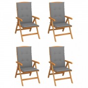 Záhradná stolička 4 ks teak / látka Dekorhome