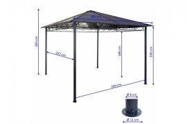 Pergola s bočnou stenou 3x3m WH8477 Dekorhome