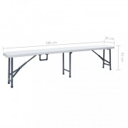 Skladacie záhradné lavice 2 ks 180 cm biela Dekorhome