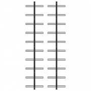 Nástenný stojan na víno na 20 fliaš 2 ks čierna Dekorhome
