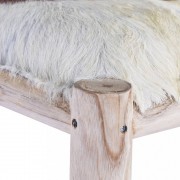 Barová stolička pravá koža / drevo Dekorhome