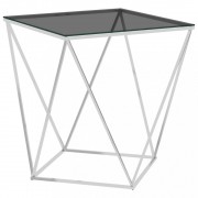 Konferenčný stolík nerezová oceľ / sklo Dekorhome