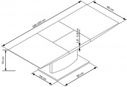 Jedálenský stôl rozkladací 180/220 MARCELLO biely