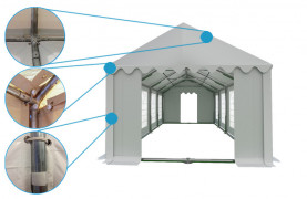 Záhradný párty stan 4x8m biela PREMIUM