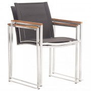 Záhradné stoličky 2 ks sivá / hnedá / strieborná Dekorhome