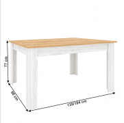 Rozkladací jedálenský stôl S SUDBURY dub craft zlatý / dub craft biely
