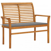 Záhradná lavica s poduškou 112 cm masívny teak Dekorhome