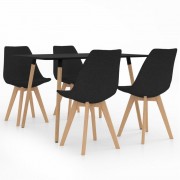 Jedálenský set 4+1 buk / látka / plast Dekorhome