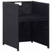 Záhradný bistro set 3 ks hnedá / čierna Dekorhome