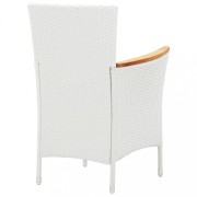 Záhradný jedálenský set 5 ks biela / hnedá / čierna Dekorhome