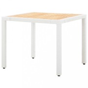 Záhradný jedálenský set 5 ks biela / hnedá / čierna Dekorhome