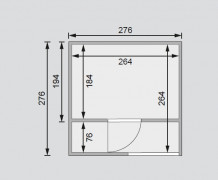 Vonkajšia fínska sauna s predsieňou 276 x 276 cm Dekorhome