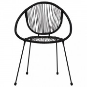 Záhradný bistro set 2+1 PVC ratan čierna Dekorhome