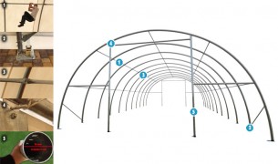 Skladová hala 9,15x26m PVC sivá - nehorľavá