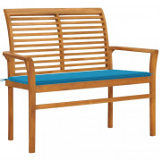 Záhradná lavica s poduškou 112 cm masívny teak Dekorhome