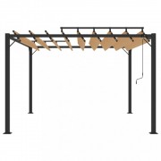 Pergola s lamelovou strechou 3 x 3 m hliník / látka Dekorhome