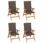 Záhradná stolička 4 ks teak / látka Dekorhome