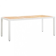 Záhradný jedálenský set 9 ks biela / hnedá / čierna Dekorhome