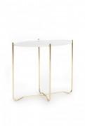 Konzolový stolík KN2 biela / zlatá