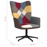 Otočné relaxačné kreslo patchwork látka / kov Dekorhome