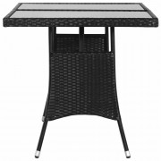 Záhradný stôl 140 x 80 cm čierny polyratan
