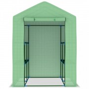 Fóliovník s policami 143 x 143 x 195 cm oceľ / PE Dekorhome