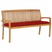 Záhradná lavica teak / látka Dekorhome
